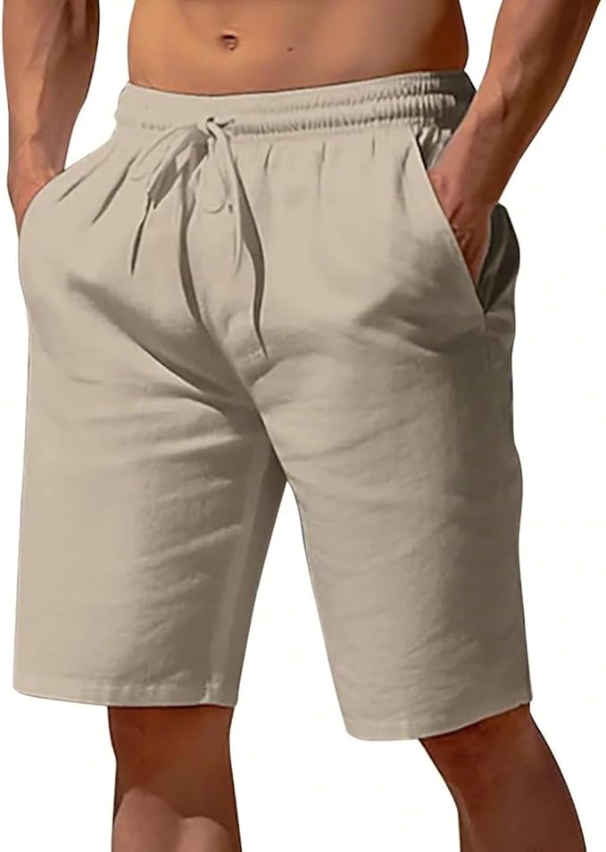 Liam | Chic Relaxed Fit Linen Shorts with Drawstring