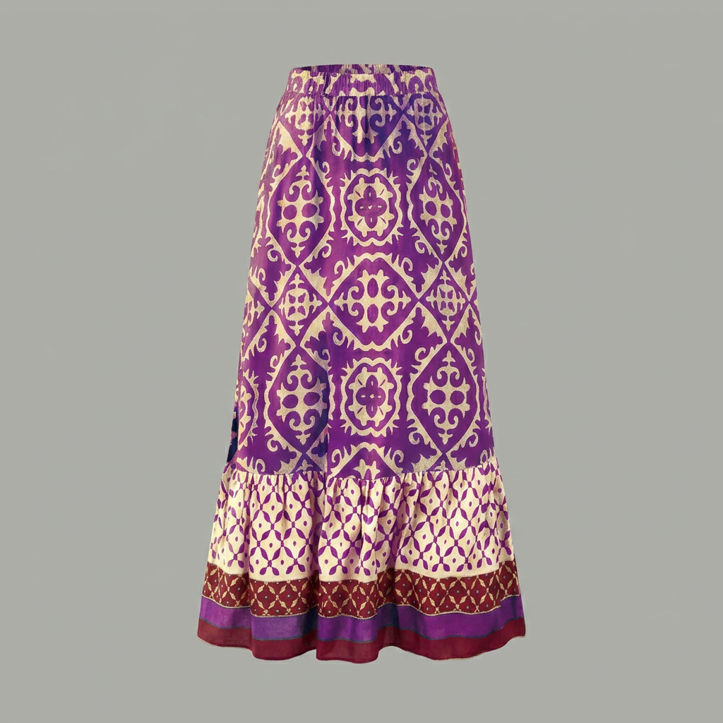 Lily | Graceful Printed Tiered A-Line Maxi Skirt