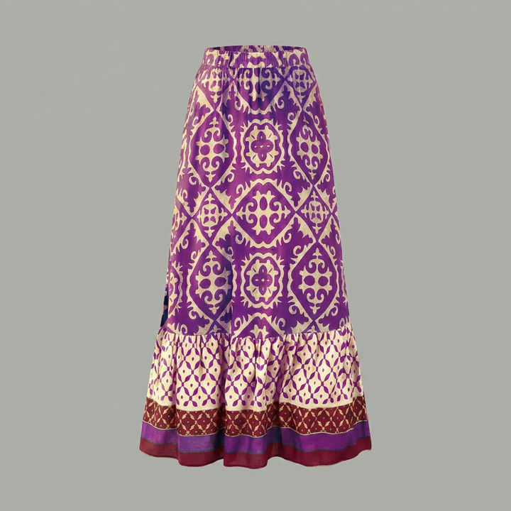 Lily | Graceful Printed Tiered A-Line Maxi Skirt