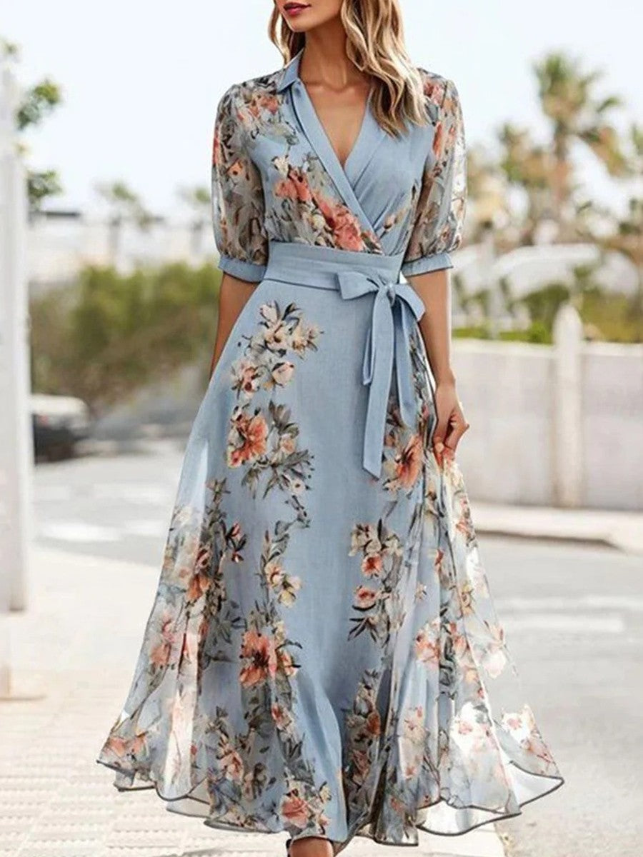Lily | Polished Floral Wrap Maxi Races Dresses