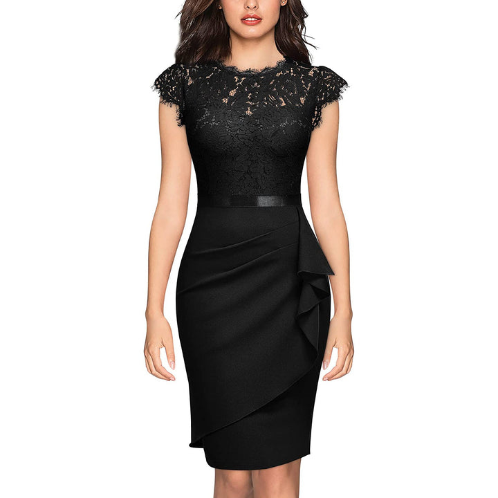 Lily | Timeless Lace Ruffle Cocktail Dress