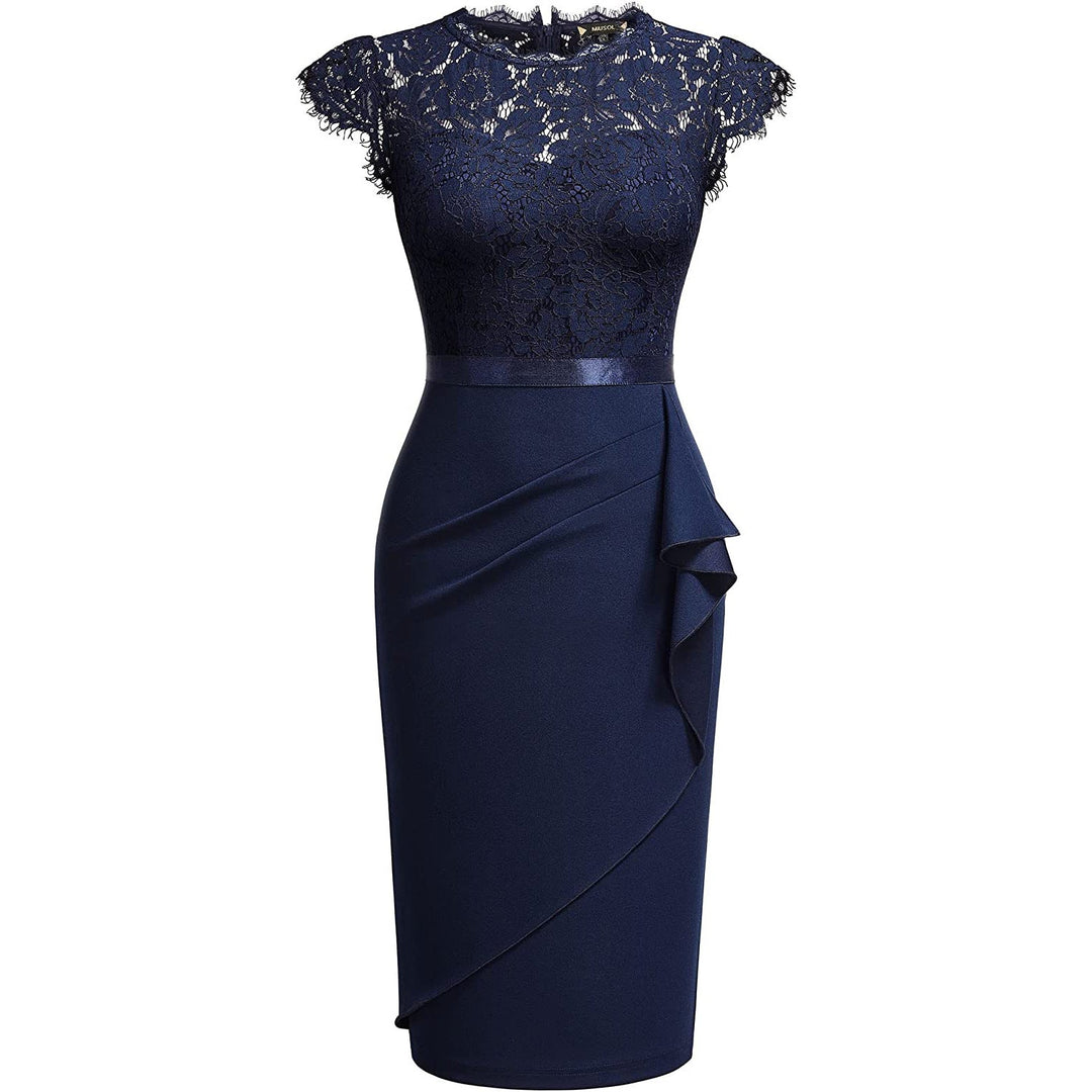 Lily | Timeless Lace Ruffle Cocktail Dress