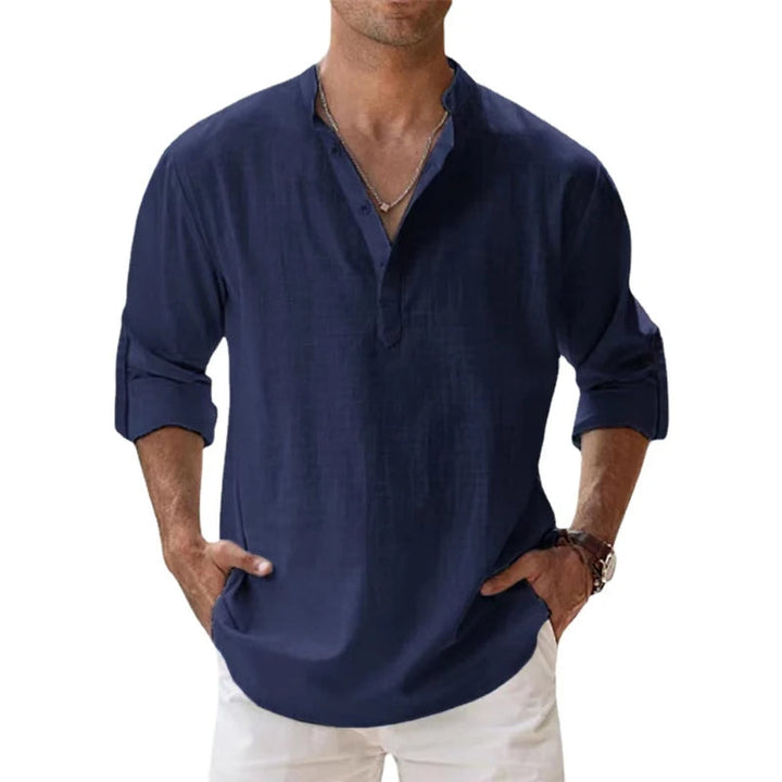 Lincoln | Relaxed Henley Linen Shirt for Men