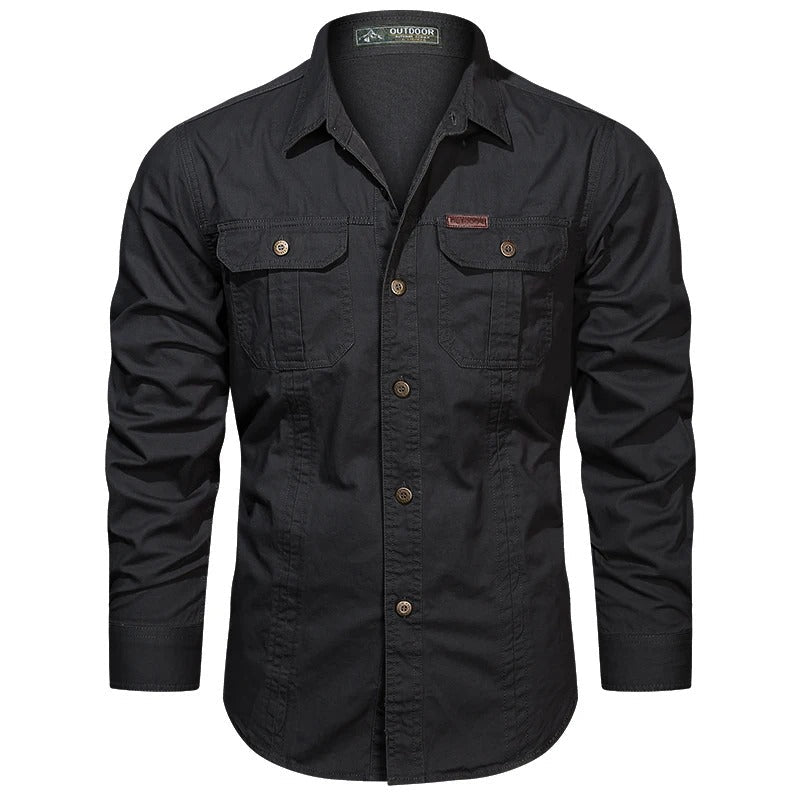 Lincoln | Relaxed Long Sleeve Utility Fishing Shirt with Chest Pockets