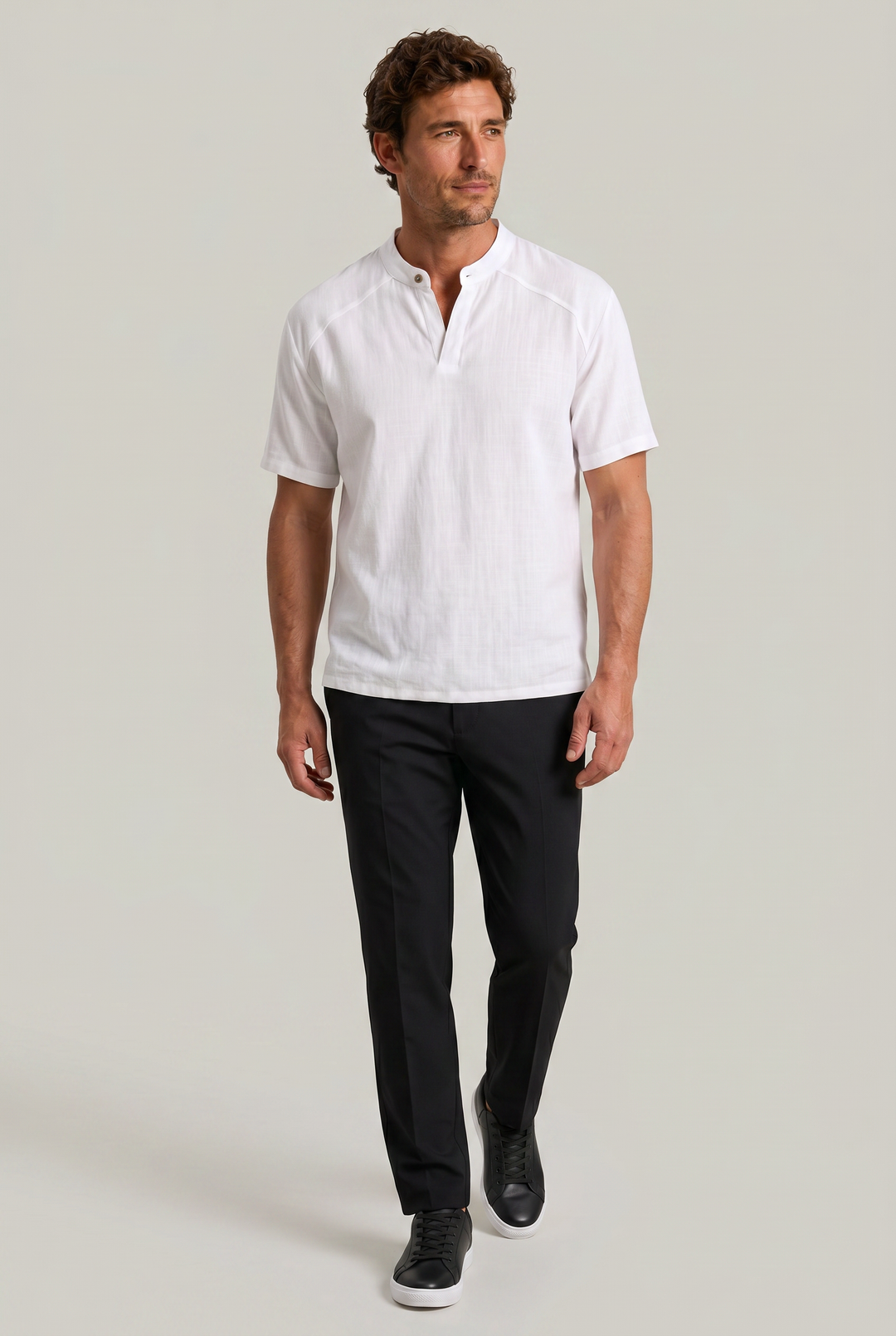 Lincoln | Timeless Henley Neck Short Sleeve Mens T Shirt