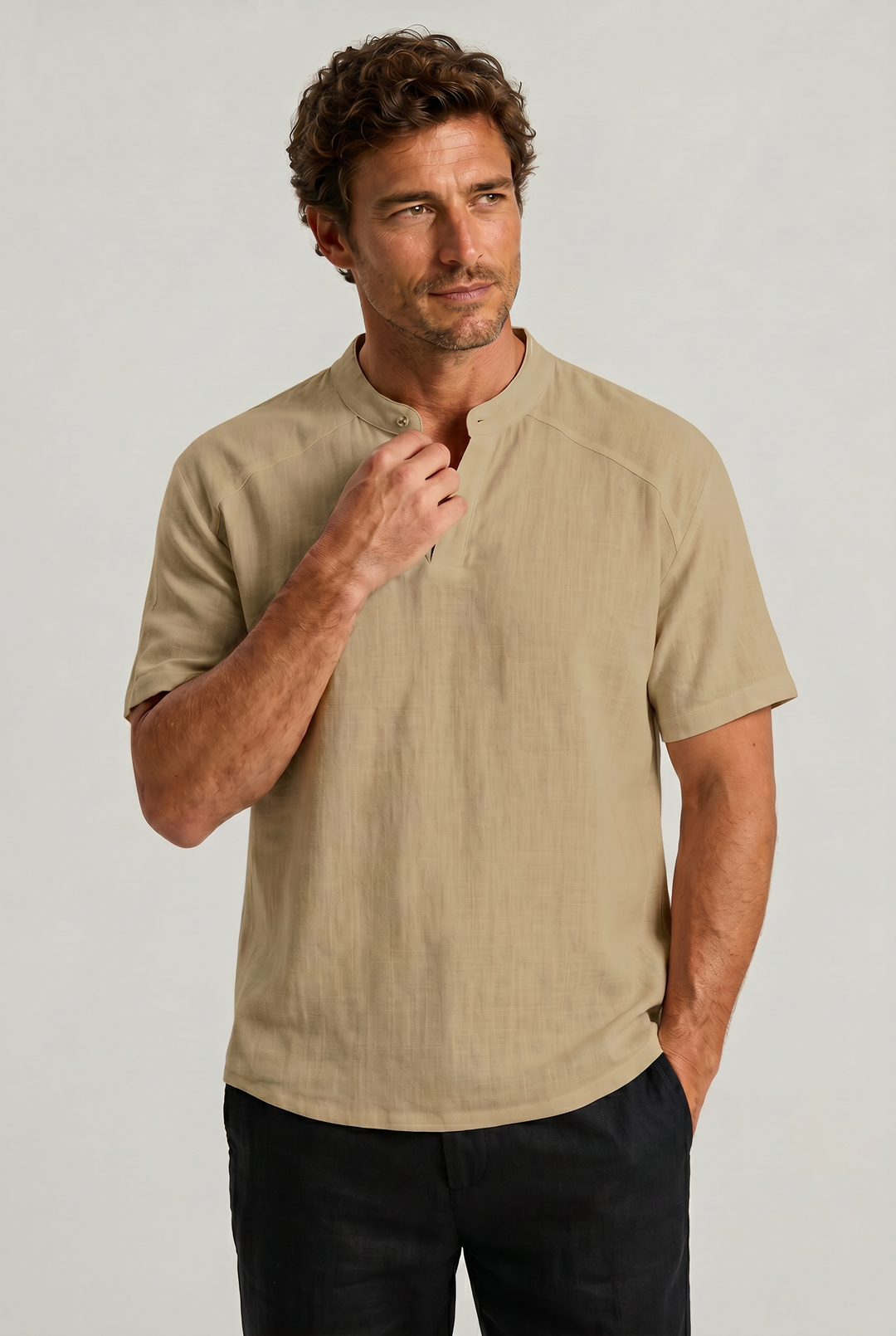 Lincoln | Timeless Henley Neck Short Sleeve Mens T Shirt