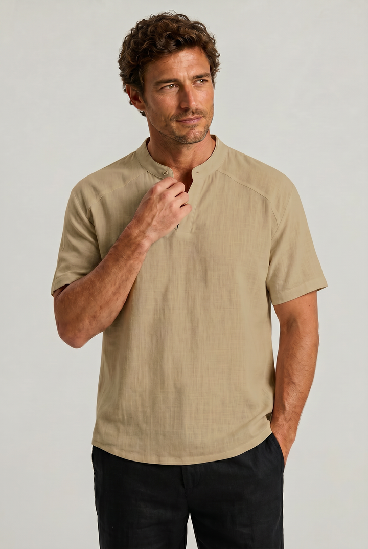 Lincoln | Timeless Henley Neck Short Sleeve Mens T Shirt