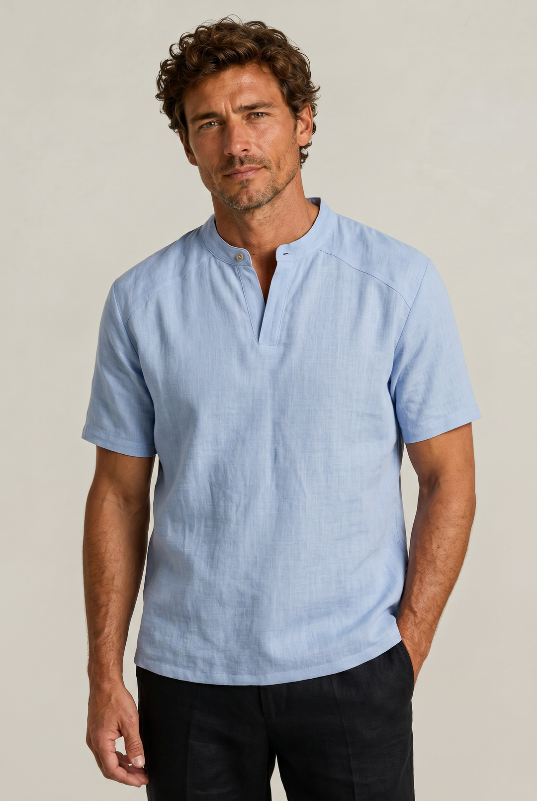 Lincoln | Timeless Henley Neck Short Sleeve Mens T Shirt