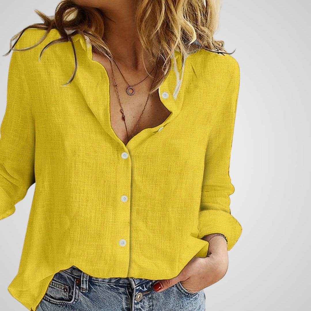 Lola | Chic Button-Up Textured Linen Shirt