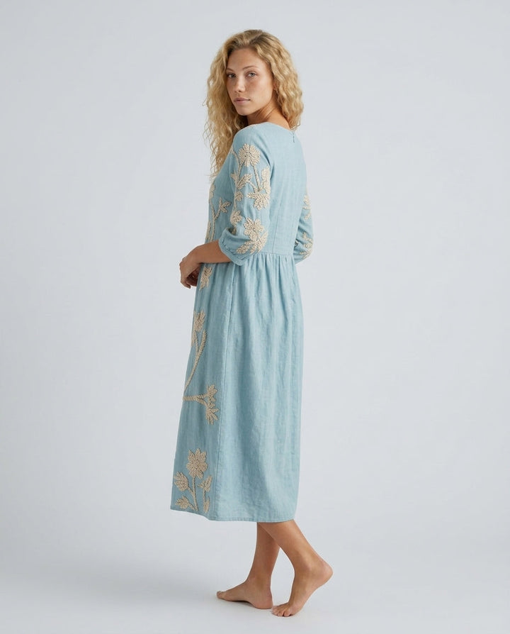 Lola | Refined Floral Embroidered Casual Dress