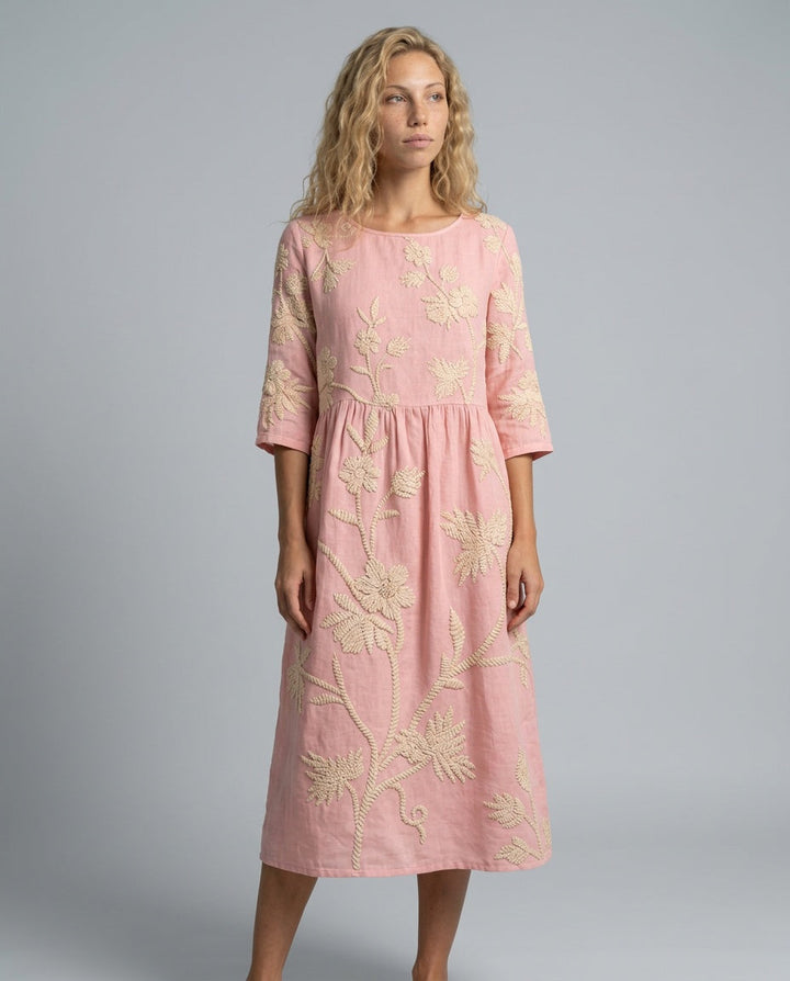 Lola | Refined Floral Embroidered Casual Dress