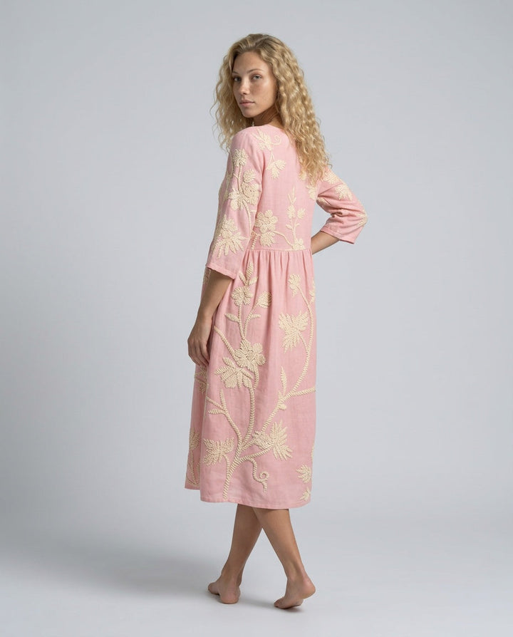 Lola | Refined Floral Embroidered Casual Dress