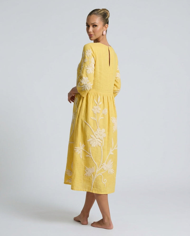 Lola | Refined Floral Embroidered Casual Dress