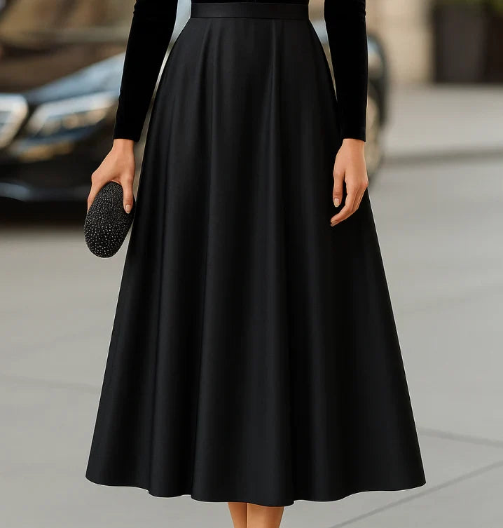 Lottie | Classic High Neck Long Sleeve Midi Party Dress