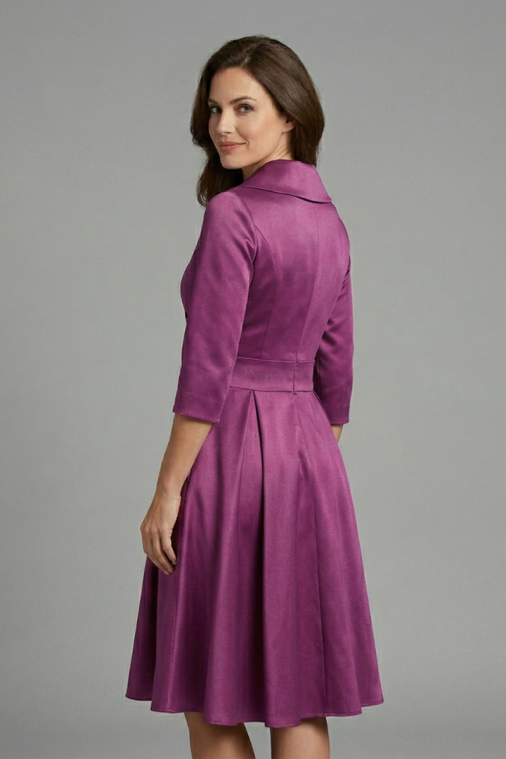 Lottie | Elegant Pleated Wrap Midi Race Dress