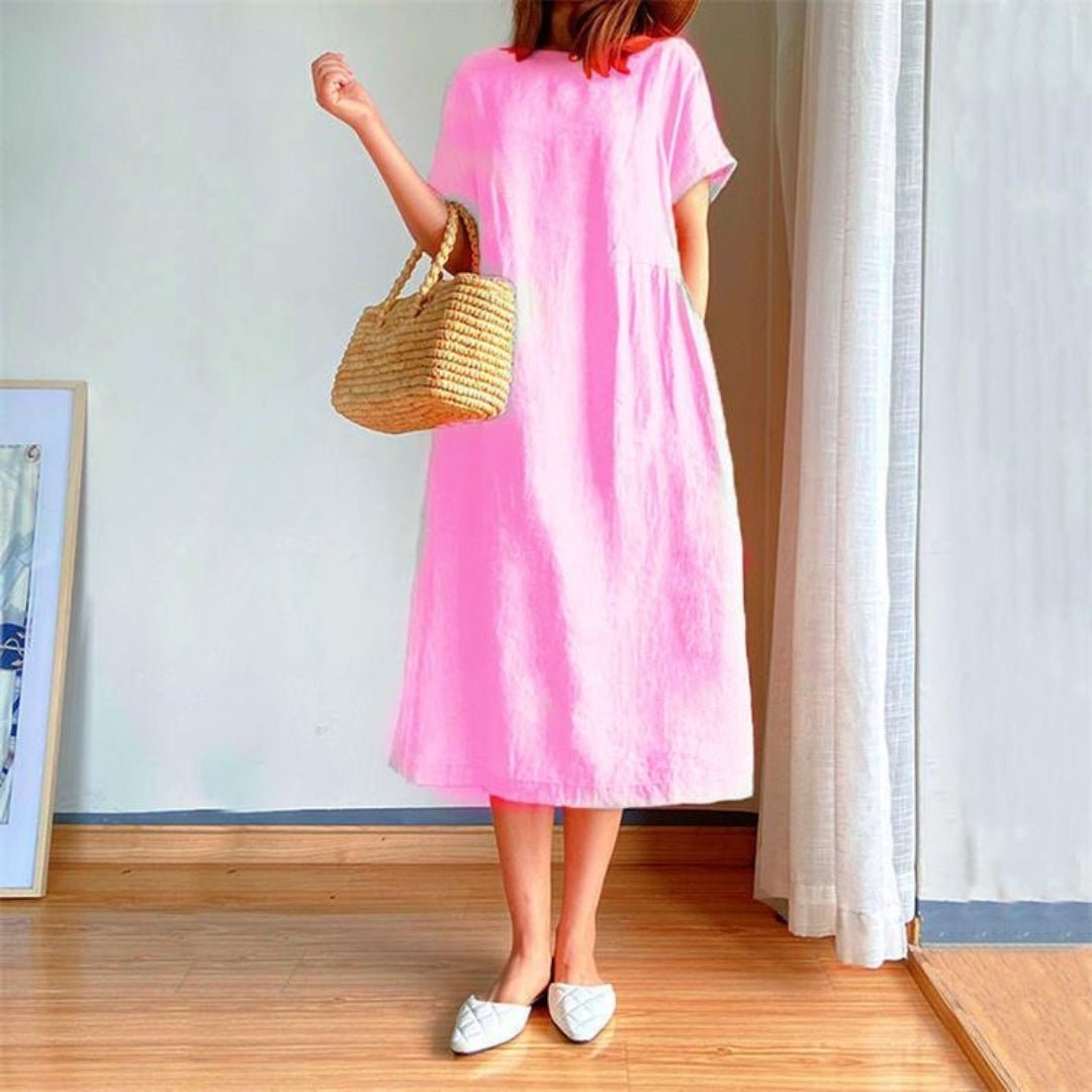 Lottie | Graceful Relaxed-Fit Linen Dress with Pockets