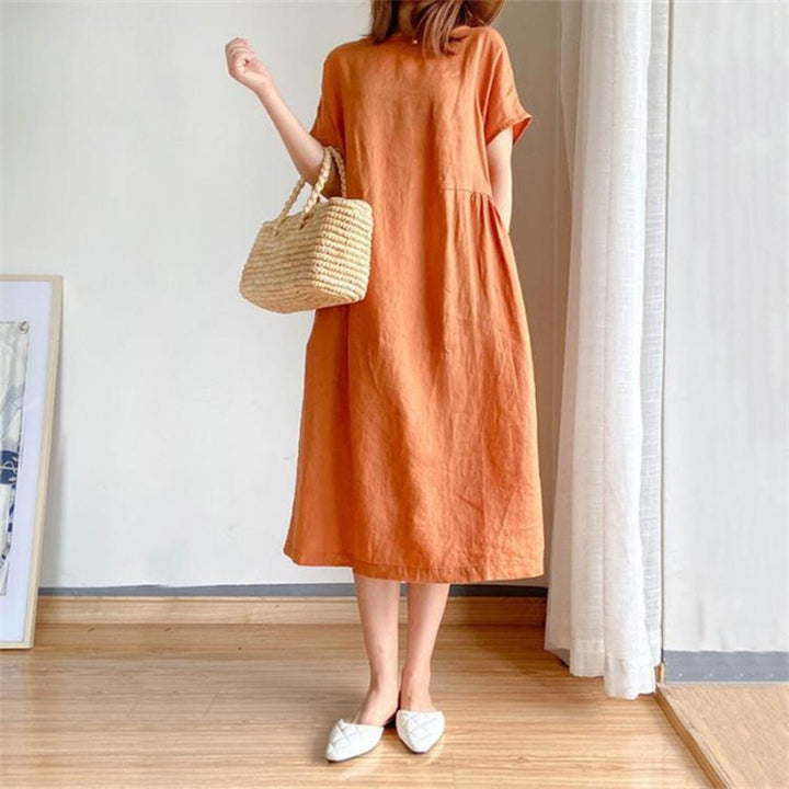 Lottie | Graceful Relaxed-Fit Linen Dress with Pockets