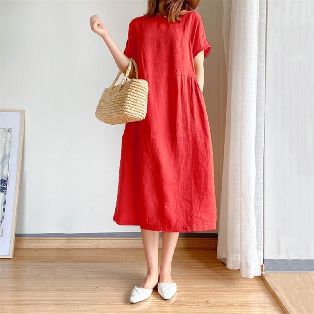 Lottie | Graceful Relaxed-Fit Linen Dress with Pockets