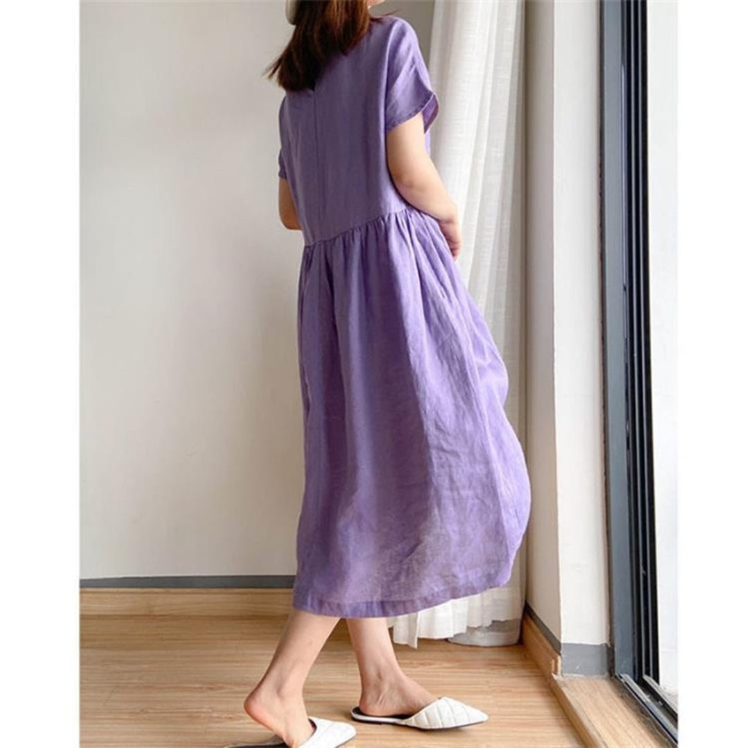 Lottie | Graceful Relaxed-Fit Linen Dress with Pockets