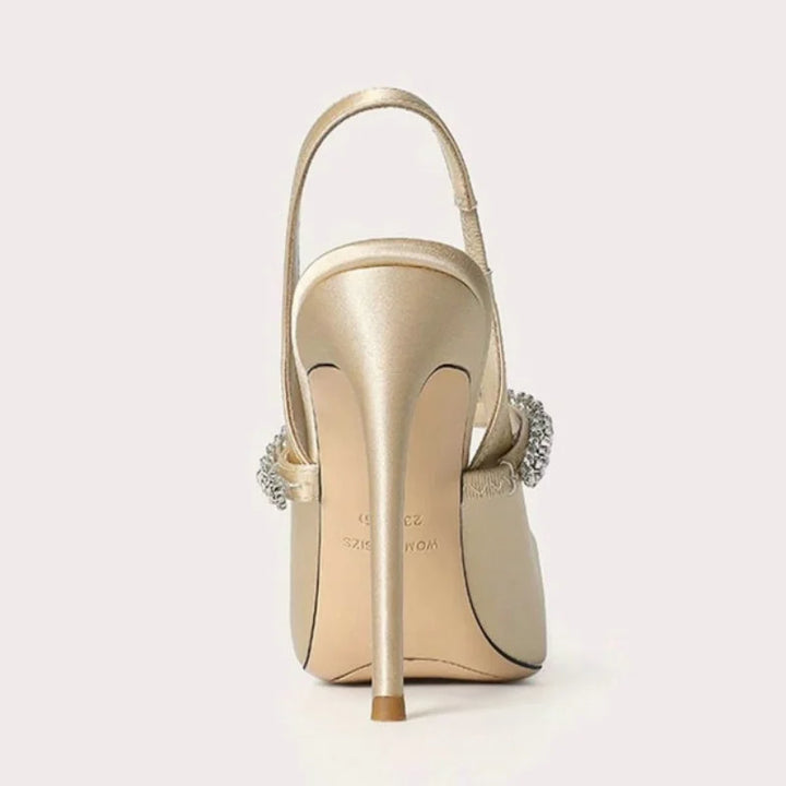 Lottie | Sophisticated Crystal Strap Slingback High Heels