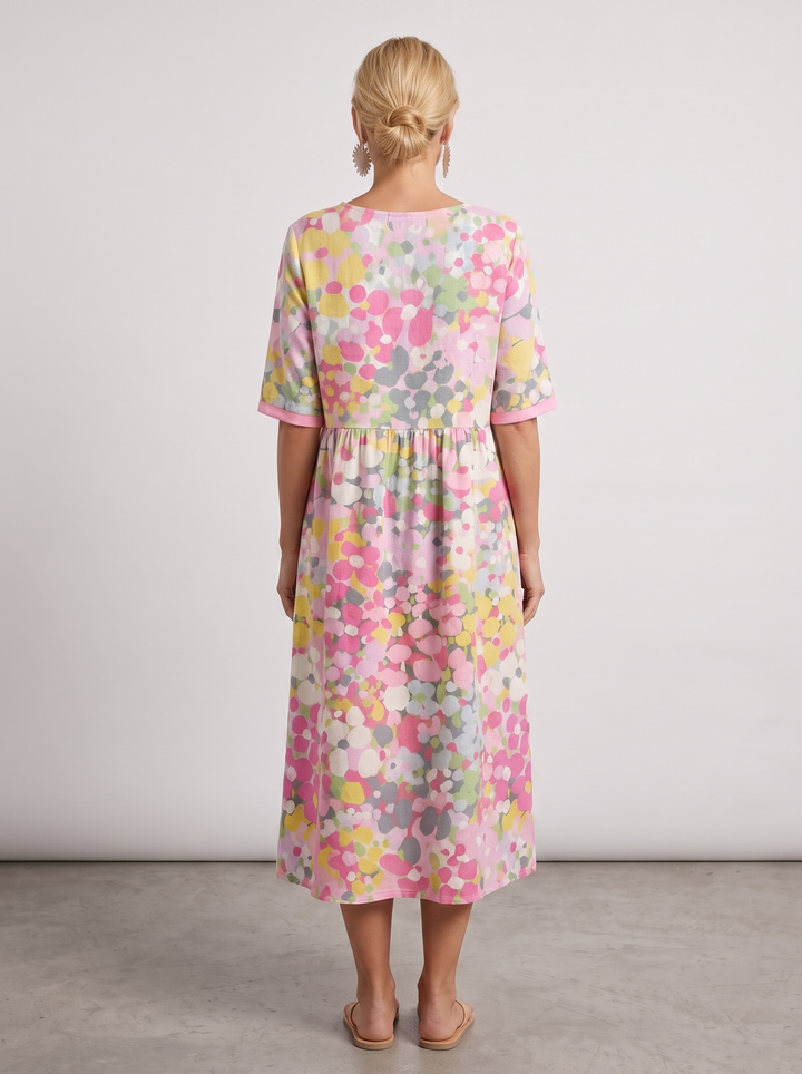 Lucy | Polished Floral Midi Summer Dress with Relaxed Fit