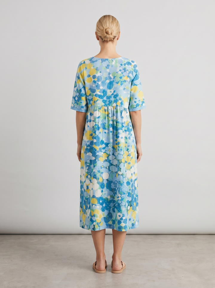 Lucy | Polished Floral Midi Summer Dress with Relaxed Fit