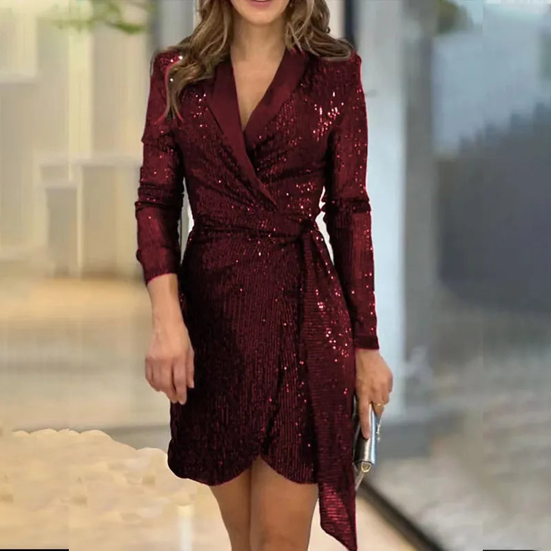 Lucy | Timeless Sequin Wrap Blazer Race Dress