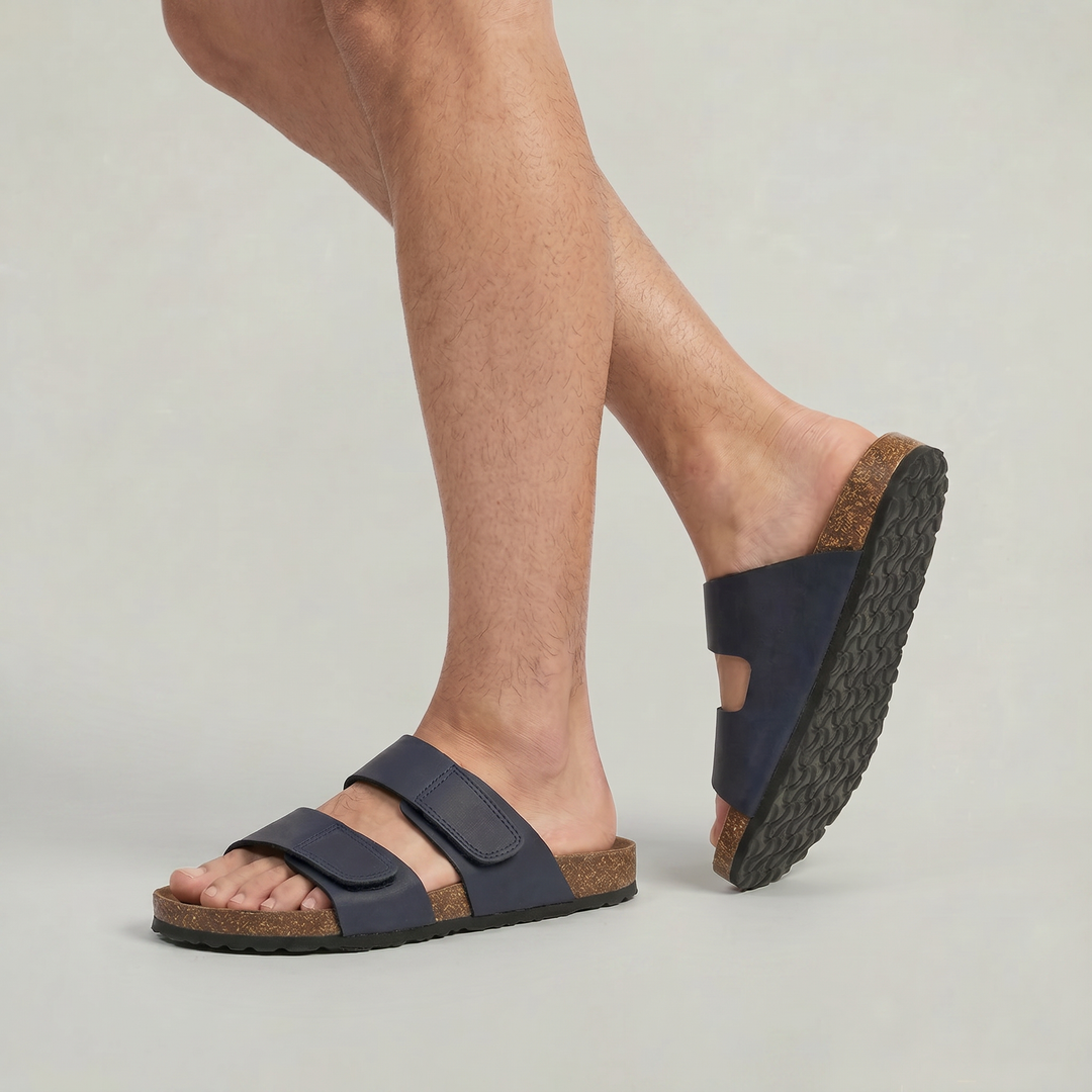 Luka | Graceful Double Strap Mens Sandals Slides