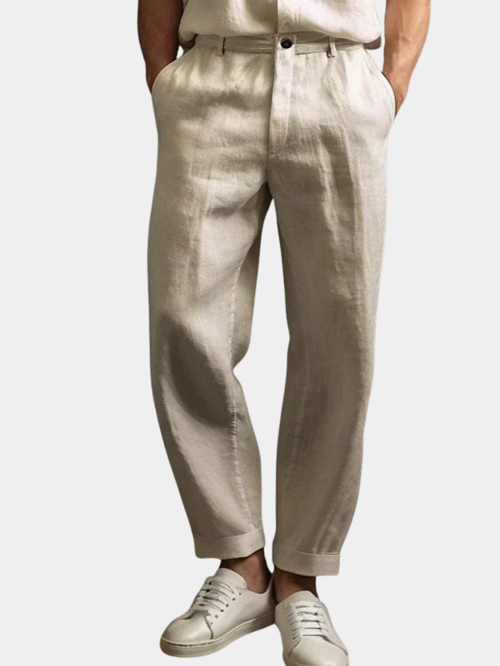 Luka | Polished Relaxed Drawstring Linen Pants