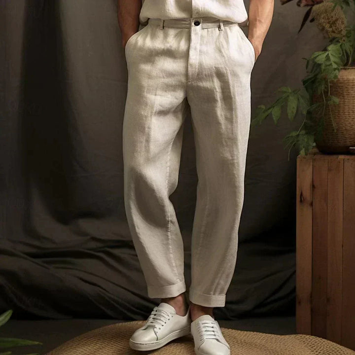 Luka | Polished Relaxed Drawstring Linen Pants