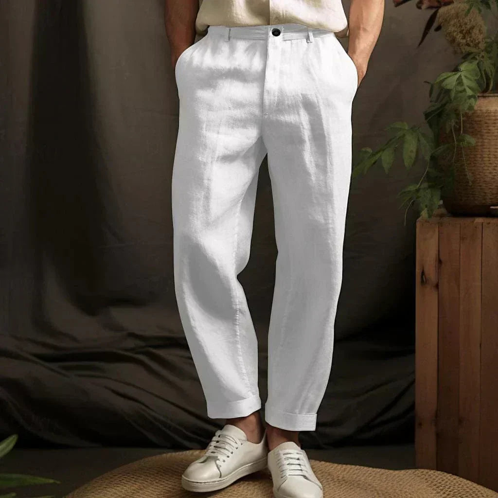 Luka | Polished Relaxed Drawstring Linen Pants