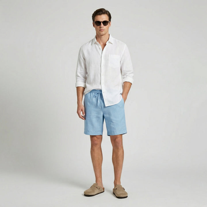 Luka | Refined Linen Shorts with Drawstring Bermuda Fit