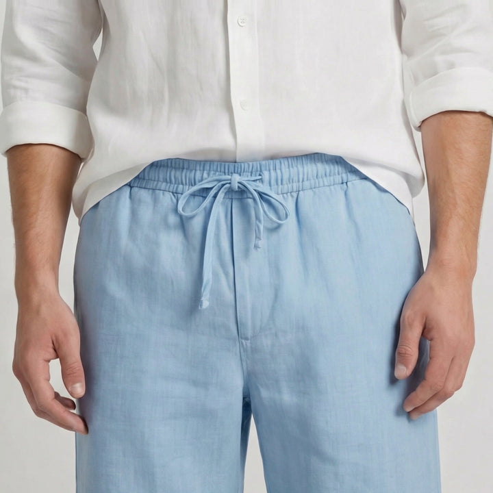 Luka | Refined Linen Shorts with Drawstring Bermuda Fit