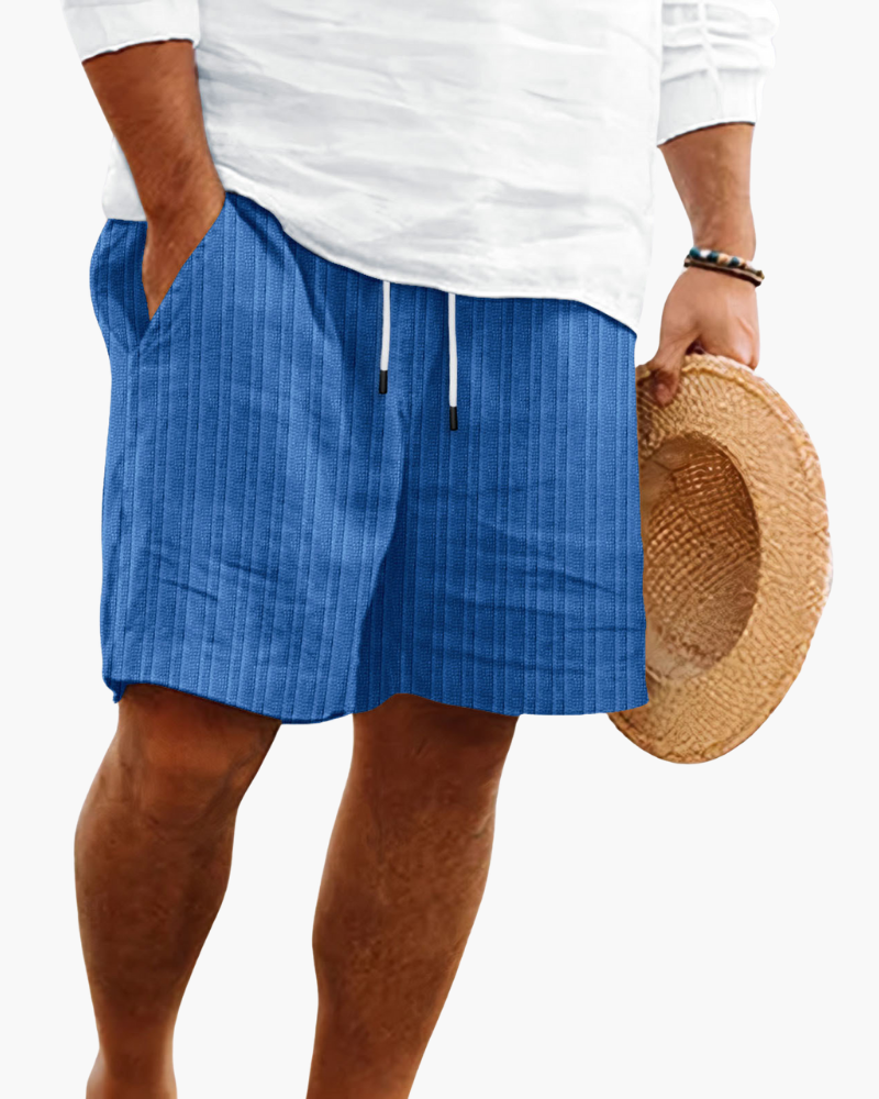 Luka | Sophisticated Ribbed Drawstring Linen Shorts
