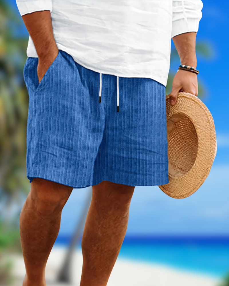 Luka | Sophisticated Ribbed Drawstring Linen Shorts