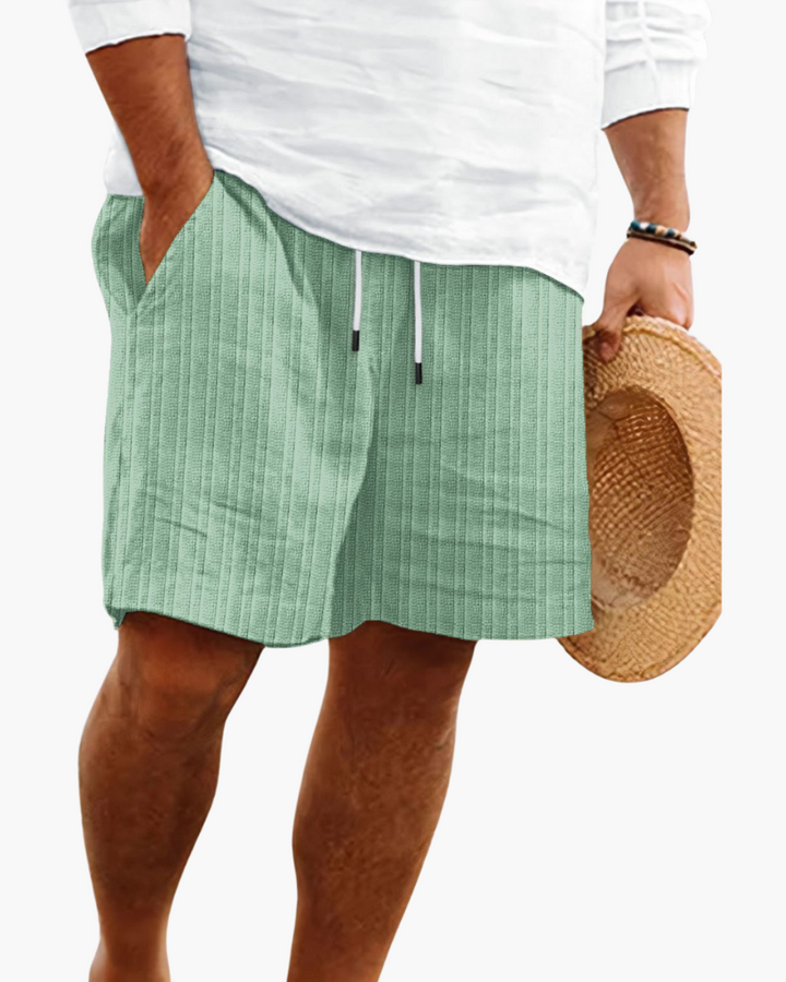 Luka | Sophisticated Ribbed Drawstring Linen Shorts