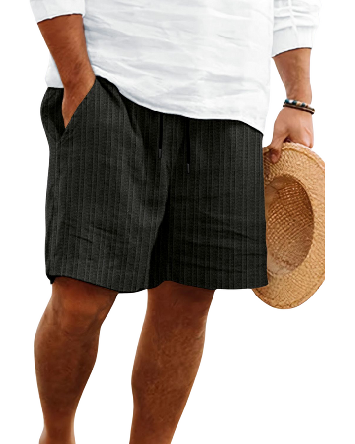 Luka | Sophisticated Ribbed Drawstring Linen Shorts