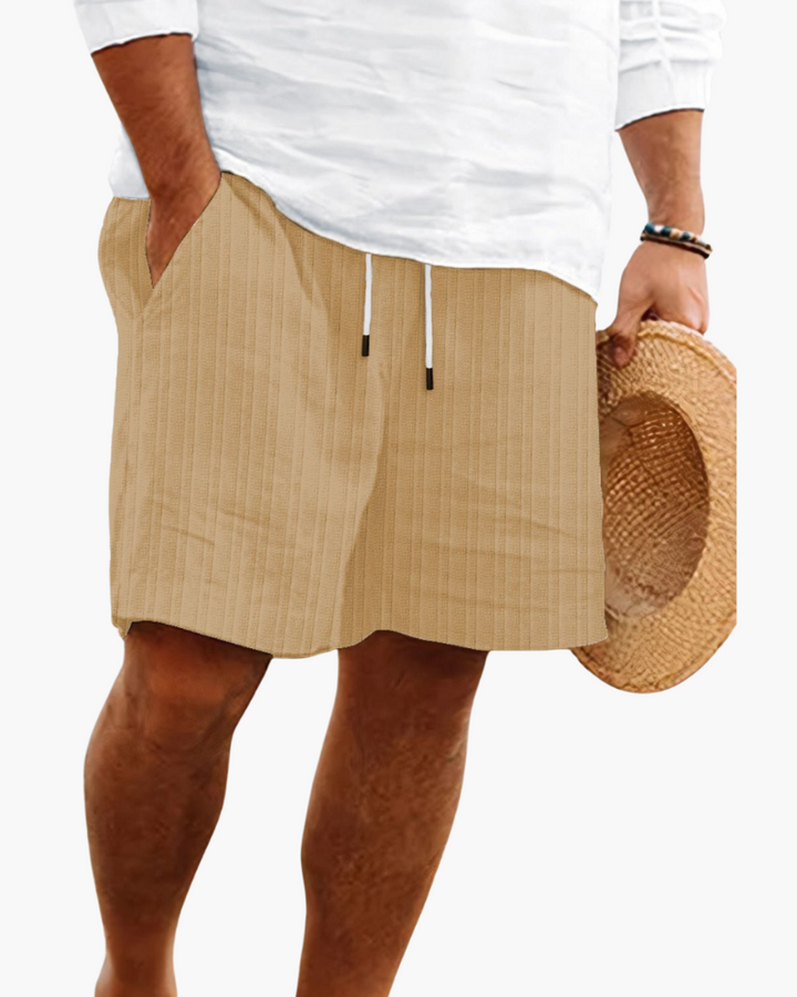 Luka | Sophisticated Ribbed Drawstring Linen Shorts