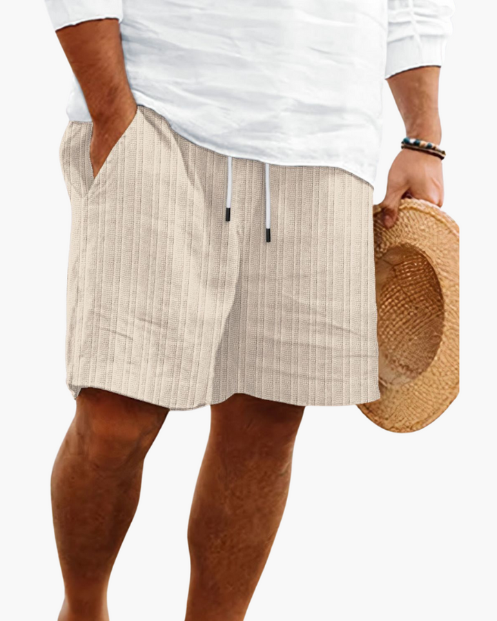Luka | Sophisticated Ribbed Drawstring Linen Shorts