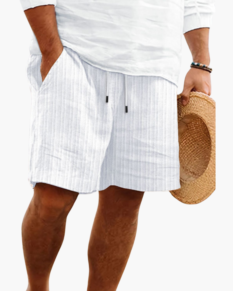 Luka | Sophisticated Ribbed Drawstring Linen Shorts