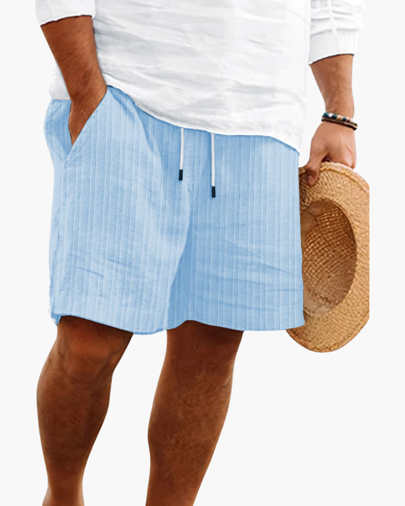 Luka | Sophisticated Ribbed Drawstring Linen Shorts