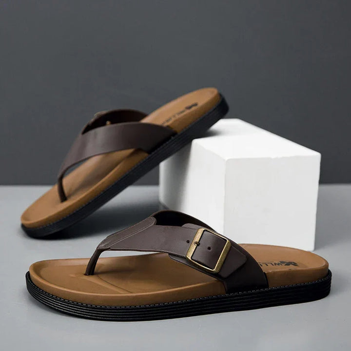 Luka | Stylish Buckle Thong Men Slides Sandals