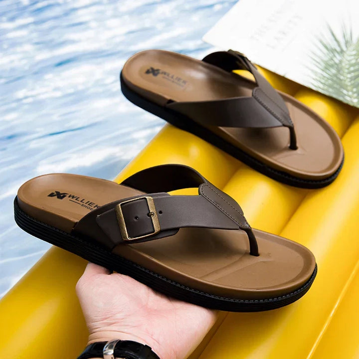 Luka | Stylish Buckle Thong Men Slides Sandals
