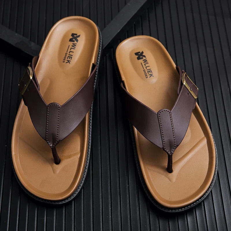 Luka | Stylish Buckle Thong Men Slides Sandals