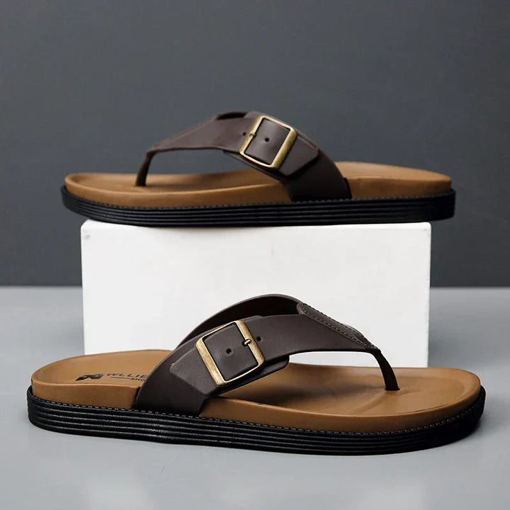 Luka | Stylish Buckle Thong Men Slides Sandals