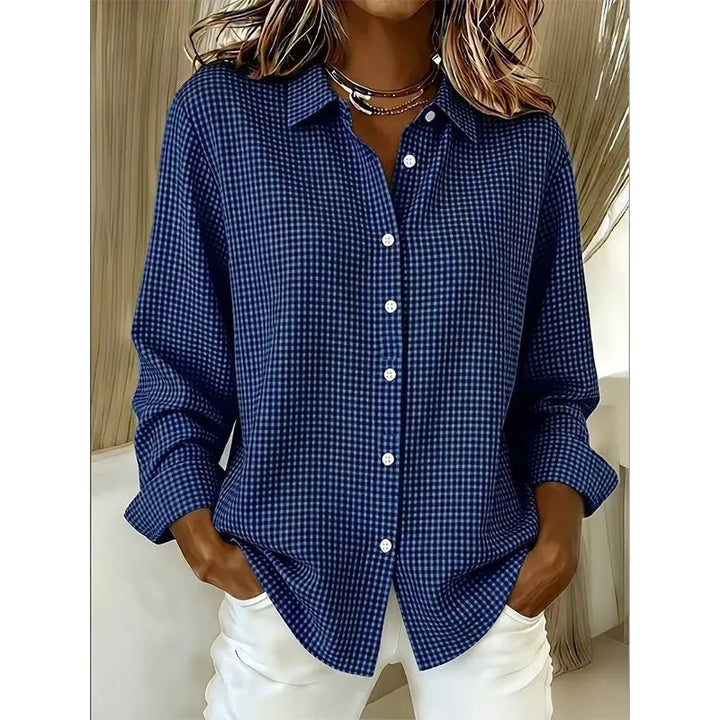 Luna | Polished Gingham Oversized Linen Shirt
