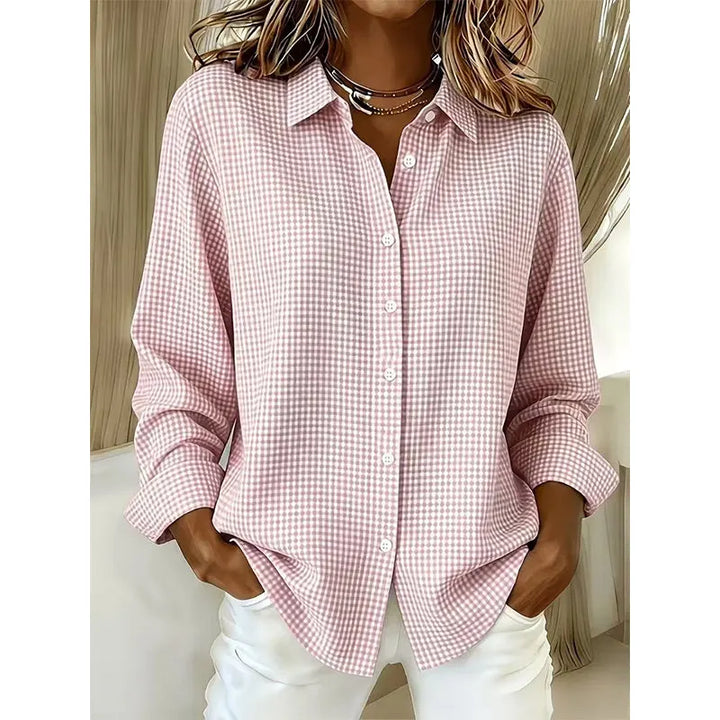 Luna | Polished Gingham Oversized Linen Shirt