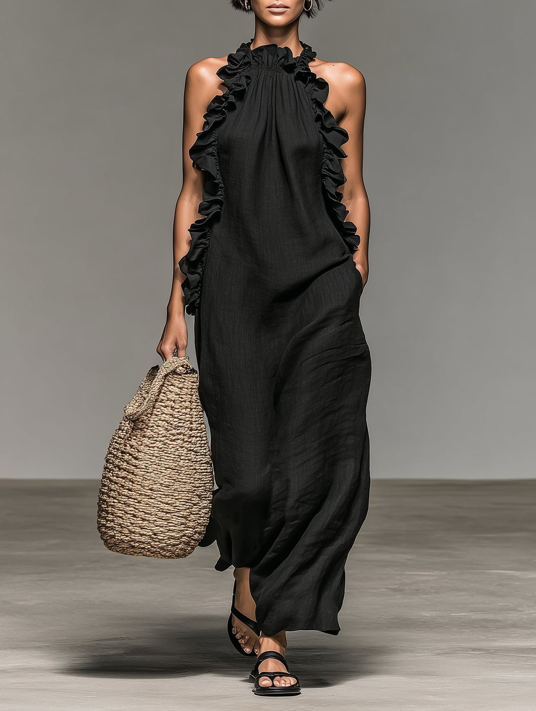 Luna | Ruffle Halter Neck Maxi Summer Dresses