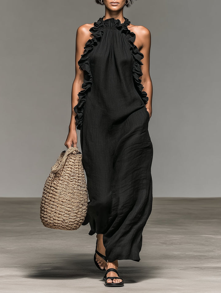 Luna | Ruffle Halter Neck Maxi Summer Dresses