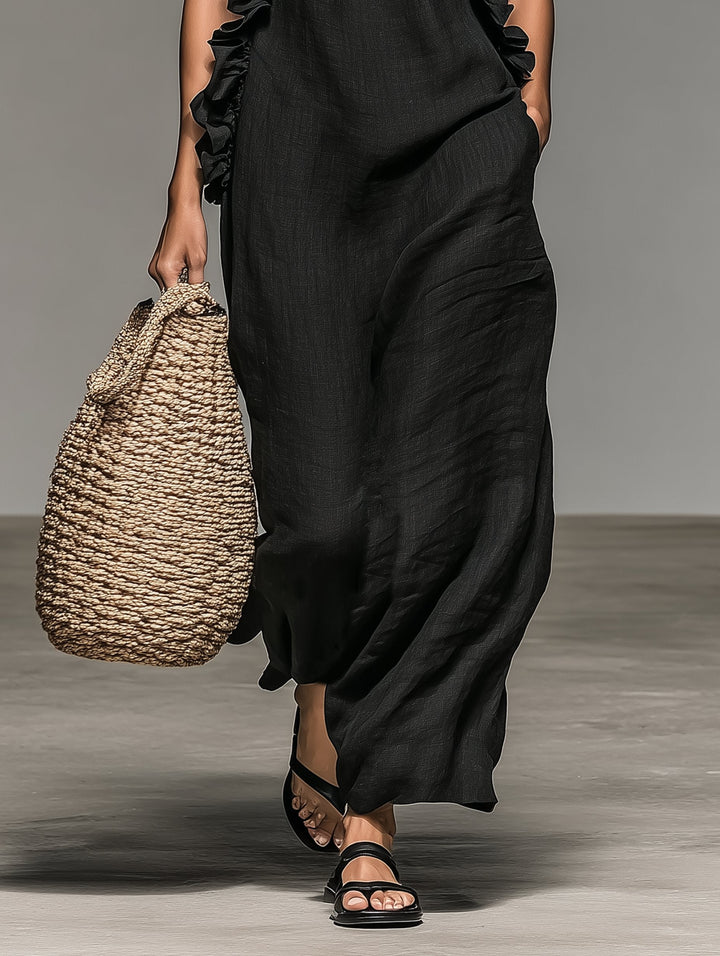 Luna | Ruffle Halter Neck Maxi Summer Dresses